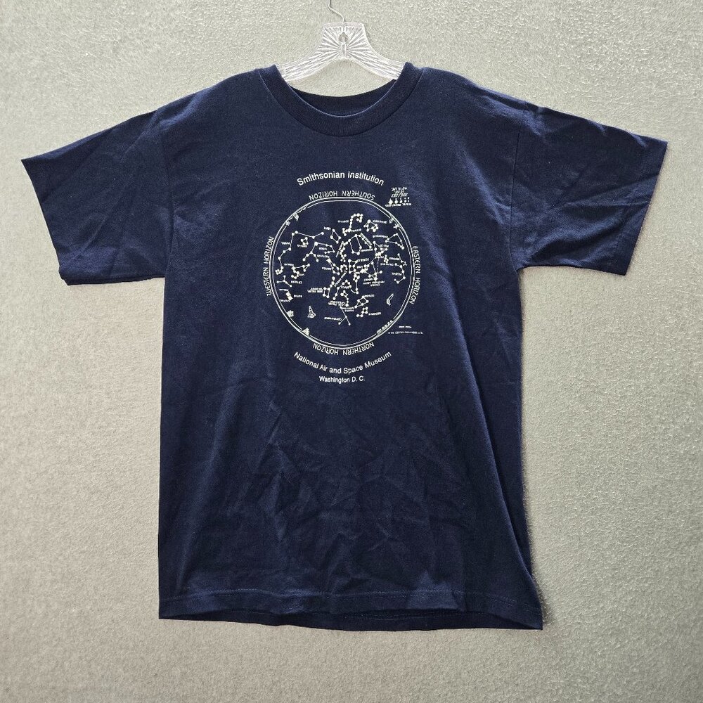 VINTAGE Smithsonian Institution Men Shirt L Single Stitches Space Museum 80s USA